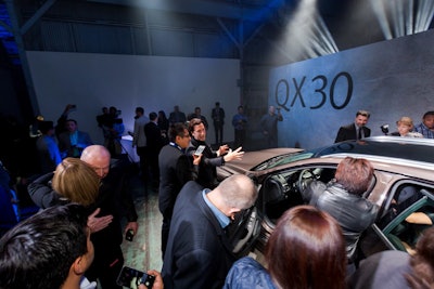 Guests interacted with the car after its reveal.