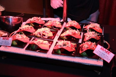 The grand opening of the Miami Airport Convention Center in 2012 served airplane tacos, hand-cut tortilla shells created to look like paper airplanes.