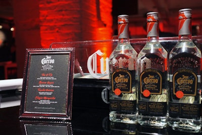 The limited-edition 'Rolling Stones Tour Pick' bottles were on display at the bar, along with a custom cocktail menu. The Jose Cuervo Especial and Reserva de la Familia bottles are priced at $16.99 and $149.99, respectively, and are sold in liquor stores nationwide.