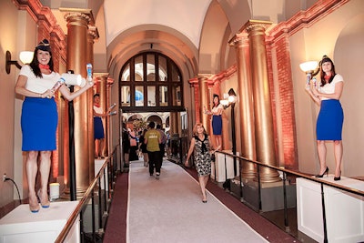 AT&T’s Best of Washington event hosted by Washingtonian magazine in 2013 had staffers dressed in vintage airline stewardess uniforms lining the main entrance, directing guests inside as air traffic controllers might direct planes.