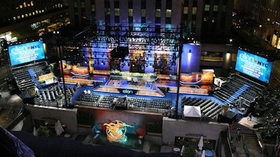 Main stage, audience risers, and seating for The Ellen Degeneres Show in New York City.