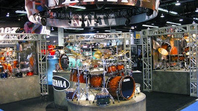Trade show booth for Tama at the NAMM show.