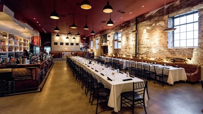 Seated dinner for wedding or large rehearsal dinner at FMK