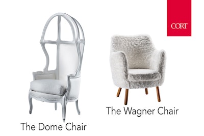 CORT’s Dome and Wagner chairs.