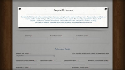 Use this module to request performers.