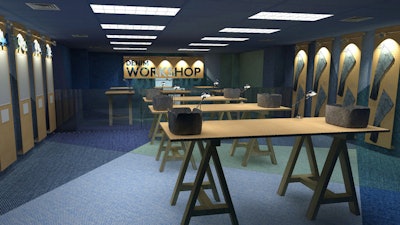 Refinery29's 29Rooms denim room rendering