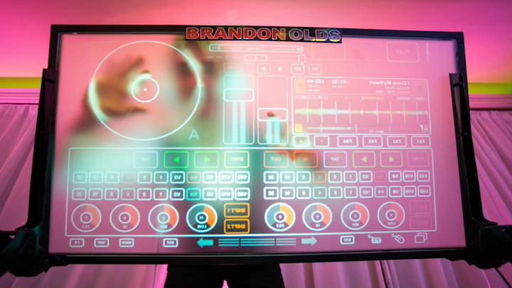 42-inch touch-screen LCD console.