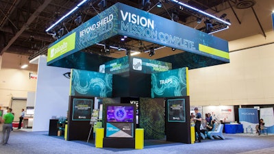 Trade show booth design with custom prints by Blueprint Studios
