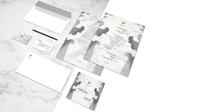 W Montreal print collateral suite mockup for an insider event