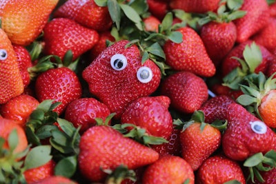 Produce with googly eyes playfully represented the fruit-and-veggie characters in the Farm Heroes Saga.