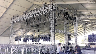 Staging and roof structures for Coachella Valley Music and Arts Annual Festival.