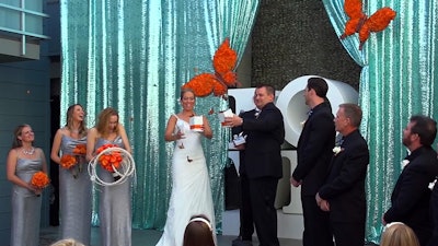 Butterfly-themed wedding at Shade Hotel in Manhattan Beach, CA.