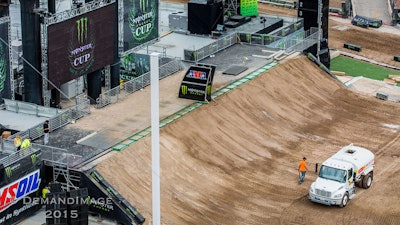 Elevated start gate at Monster Energy Cup.