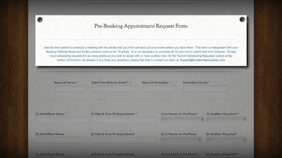 Pre-booking appointment request form.