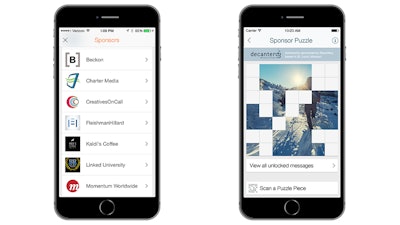 Sponsor integration, a QR code-based puzzle feature, and sponsor directory listings.