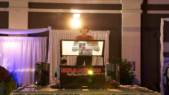 DJ Brandon Olds playing for a Bravo TV show.