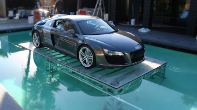 Stage structure on a pool for Audi commercial.