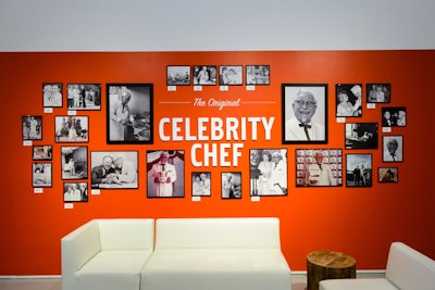 The Celebrity Chef Wall displayed photos of the 'original' celebrity chef, Colonel Sanders.