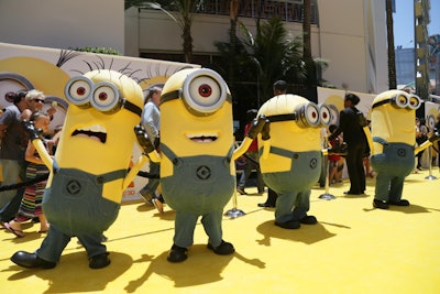 For the Despicable Me 2 premiere in June 2013 at Universal CityWalk in Los Angeles, the arrivals area featured a yellow carpet that was inspired by the color of the film's famous characters, the Minions.