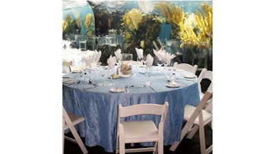 The Aquarium Hall features the magnificent North Rock Exhibit as a backdrop for evening events.