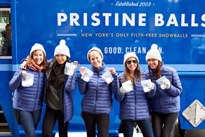 MKG employees dressed in winter jackets and hats handed out the snowballs. MKG's Dani Skollar said the point was to present the balls as a product, inspired by the idea of a pet rock or goldfish that you would win at a carnival.