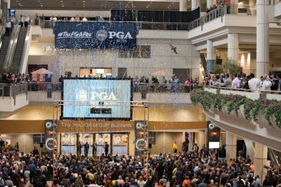 Streamers fell from the rafters during the show’s opening ceremony, which was broadcast live on the Golf Channel.