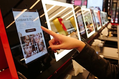 As part of its “Teach, Inspire, Play” approach, Sephora’s San Francisco store features 12 stations with mirrors, products, and iPads for makeup applications.
