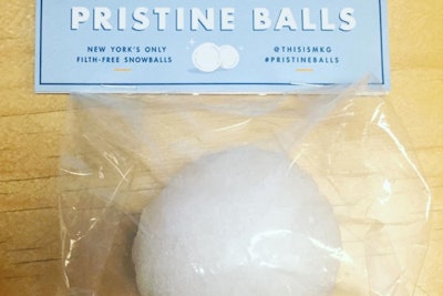 The snowballs came in plastic bags, with branded labels that showed the activation's hashtag. MKG employees packed the snowballs themselves.