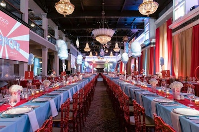 Instead of traditional floral centerpieces, designer Bill Fulghum decked tables with giant spools of cotton candy at the Pediatric Oncology Group of Ontario's annual fund-raising gala in April 2015 at the Liberty Grand Entertainment Complex.