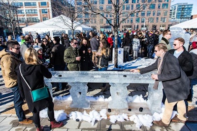 Games included an ice shuffleboard created by Ice Lab.