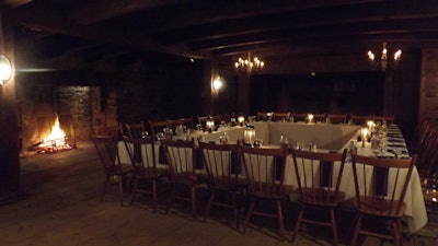 A dinner event in the Bullard Tavern Great Room.
