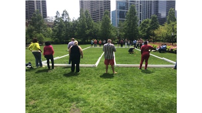 A bocce in the park Chicago summer event.