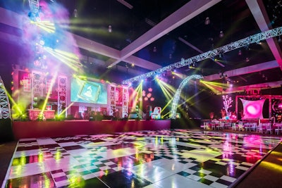 Guests danced on an enormous black-and-white patterned dance floor to the sounds of DJ Michelle Pesce and headline entertainers Aloe Blacc and Thelma Houston.