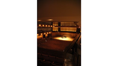 A view of Koerner Hall from the lower balcony