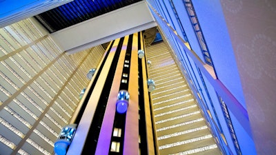 The New York Marriott Marquis offers high speed elevators.