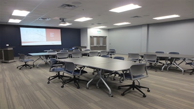 A pod setup in room 202 at the Victoria College Conference & Education Center.