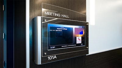 Digital signs at the Victoria College Conference & Education Center.