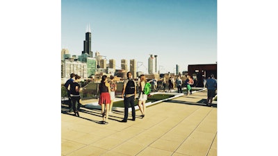 Rooftop bocce at Morgan Manufacturing.