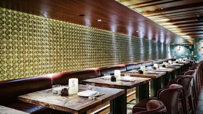 The lounge offers innovative cocktails and an extensive wine list.