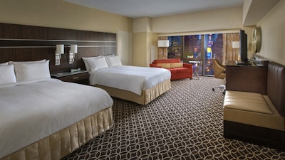 Guest room with Times Square view.