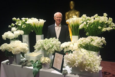 Mark Held of Mark's Garden is flying in 10,000 white blooms for the party.