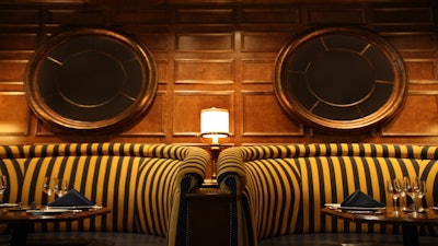 Lobby restaurant offering sustainable seafood and locally sourced ingredients.