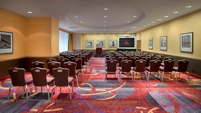 Ziegfeld Meeting Room, For video presentations, the Ziegfeld room can host up to 120 guests in a theater-style setup.