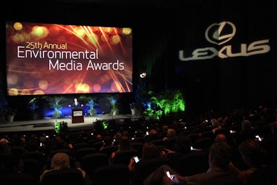 Lance Bass welcomes guests at the 2015 EMA Awards in the Steven J Ross Theater