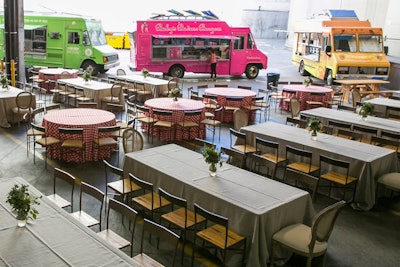 An array of local food trucks provided lunch for attendees and participants.