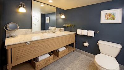 Newly remodeled guest room bathrooms.