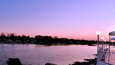 The sunset from the deck at Mamaroneck Beach and Yacht Club