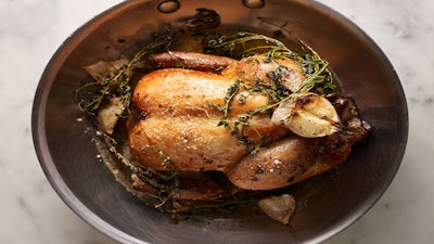 Chef Thomas Keller’s signature roast chicken is a classic menu item at Bouchon.