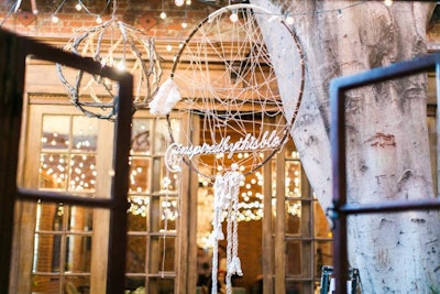 The Be Inspired PR-hosted Tassels and Tastemakers event, held March 2015 in Los Angeles, featured whimsical dream catchers from Found Vintage Rentals.