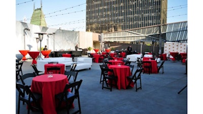 Featuring over 6,000 square feet of space, the Starlit Rooftop Terrace accommodates up to 350.